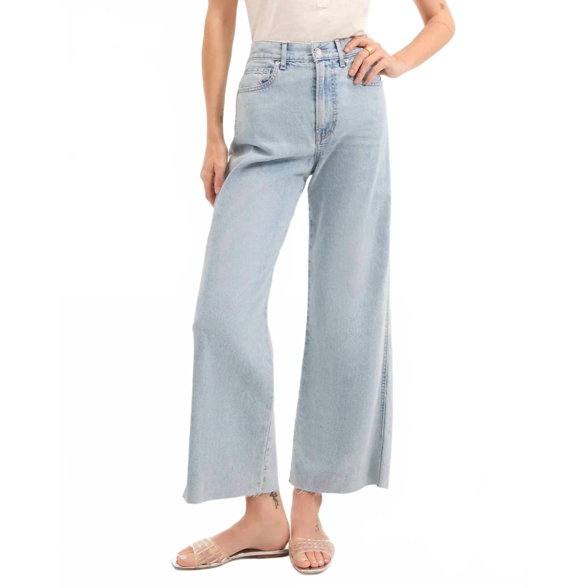 New Veronica Beard Taylor Wide Leg Jeans In Pale Stone